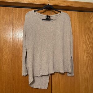H by Bordeaux Light Gray Long Sleeve open back Top